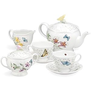 [Prime] $50.53* | Lenox Butterfly Meadow 8-Piece Tea Set, Service for 2, White at Amazon