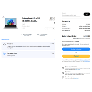 YMMV: Samsung EPP/EDU: 16" Galaxy Book 5 Pro 360 16GB + 1TB SSD Laptop $999.99