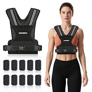Adjustable Weighted Vest for Women, PACEARTH Weight Vest with 10 Adjustable Iron Blocks for Strength Training, Running and Jogging, V-Neck Fits Female Body, 20LBS $25 @ Amazon