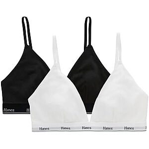 [Prime] $9.55 | 2-Pack Hanes Women's Triangle Bralette at Amazon
