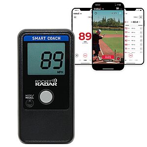 Pocket Radar Smart Coach Speed Gun for Baseball, Softball, Cricket - Accurate Pitching & Sports Speed Measurement, Portable Baseball Radar Gun $279