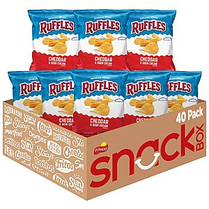 40-Count 1-Oz Ruffles Potato Chips (Cheddar Sour Cream) $14.12 w/ S&S + Free Shipping w/ Prime or on orders over $35