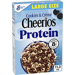11.2-Oz Cheerios Protein Cookies and Crème Cereal $2.81 w/ S&S + Free Shipping w/ Prime or on orders over $35