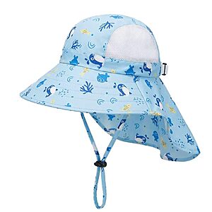 JOYPICKS Kids UPF50+ Protection Sun Hat w/ Neck Flap Wide Brim (Various) from $4.19 + Free Shipping w/ Prime or on $35+