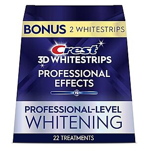 [Prime, SnS, AC] $22.24 | Crest 3D Whitestrips Professional Effects – Teeth Whitening Kit, 22 Treatments (20 + 2 Bonus) at Amazon