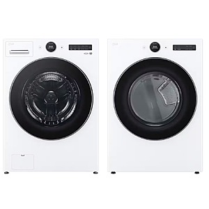 Package - LG - 4.5 Cu. Ft. High-Efficiency Stackable Smart Front Load Washer with Steam and TurboWash 360 and 7.4 Cu. Ft. Stackable Smart Electric Dryer  $1499.98 Bestbuy.com