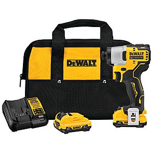DEWALT XTREME 12-volt max 1/4-in Brushless Cordless Impact Driver (Battery Included and Charger Included and Soft Bag included) | DCF801F2 $79