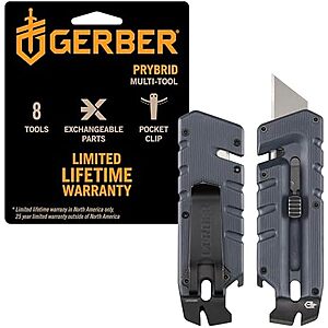 $13.04* | 4.25" Gerber Gear Prybrid Utility 8-In-1 Multi-Tool EDC Knife (Blue) at Amazon