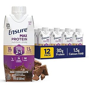 [SnS, AC] $21.39 | 12-pk 11-oz Ensure Max Protein Shake (Milk Chocolate) at Amazon