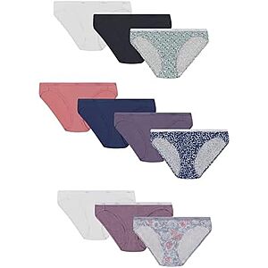 $9.43* | 10-pk Hanes Women's Cotton Bikini Underwear (Assorted) at Amazon