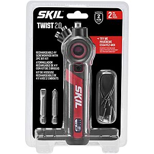 SKIL Twist 2.0 4V Rechargeable Screwdriver w/ Pivoting Head, Torque Setting & USB-C Charging Cable $22.79 + Free Shipping w/ Prime or on $35+