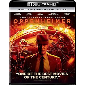 $11.86* | Oppenheimer (4K UHD + Blu-ray + Digital) at Amazon