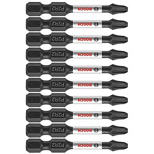 BOSCH ITP2R2205 5-Pack 2 In. Phillips/Square #2 Impact Tough Screwdriving Power Bits $3.83 + Free S&H w/ Prime or $35+