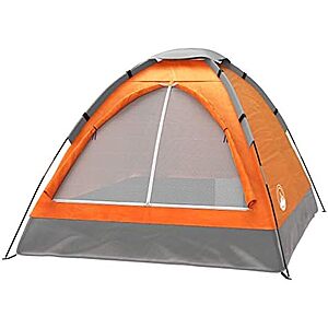 $14.62* | Wakeman Outdoors 2-Person Camping Tent w/ Rain Fly & Carrying Bag (Orange/Gray) at Amazon