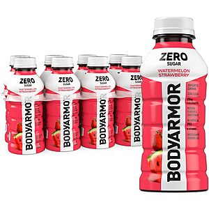 8-Pack 12-Ounce BODYARMOR ZERO Sugar Electrolyte Drink (Watermelon Strawberry) $4.38 w/ S&S + Free Shipping w/ Prime or on $35+