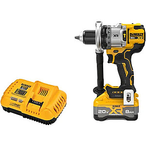 DEWALT 20V MAX XR 1/2 Inch Brushless Cordless Hammer Drill Kit with 8AH Battery and Charger, 3 Speed (DCD1007WW1) $248.99
