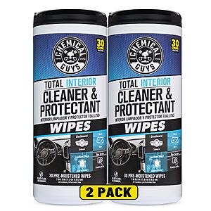 [S&S]2 Pack Chemical Guys Canister Wipes(Total 60 Ct) $9.12 + Free S&H w/ Prime or $35+