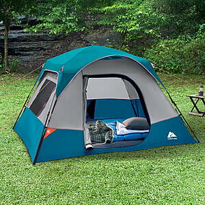 $99 FS WALMART Ozark Trail 4 Person Family Instant Cabin Tent, 8' x 7' x 54", made with recycled materials, blue