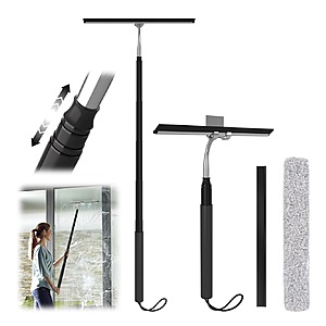 Extra Large Shower Squeegee for Glass Doors, 15-51" Telescopic Shower Squeegee with Long Handle for Window Cleaning $10.49