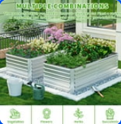 Outdoor Metal Raised Garden Bed,8x4x2ft Planter Box for Vegetables,Flowers,Herbs w/478 Gallon Capacity,Silver, 2PCS $115.19