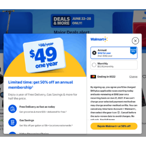 Walmart+ $49/year still available today