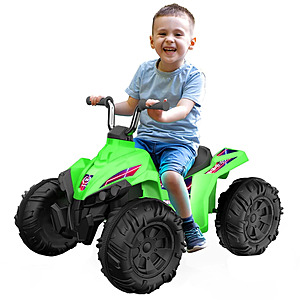 Flybar Kid Trax 12V Glow ATV Ride-On Toy, Green, Rechargeable Battery, LED Lights, Ages 3-6 + Free Shipping $29.44