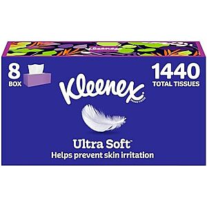 [SnS, AC] $9.92 | 8-Pack 180-Count Kleenex Ultra Soft 3-Ply Facial Tissues at Amazon