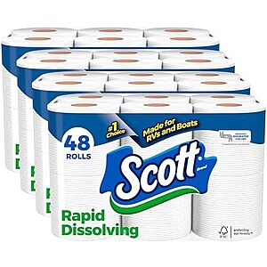 [SnS, AC] $18.79* | 48-Ct Scott Rapid-Dissolving Septic-Safe 1-Ply Toilet Paper at Amazon