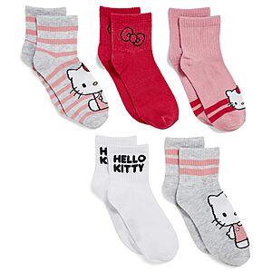5-Pack Hello Kitty Women's Clean Ribbed Short Ankle Socks (Sizes 9-11) $6.73 + Free Shipping w/ Prime or on $35+