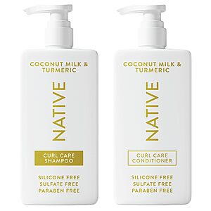 Native Coconut & Turmeric Shampoo and Conditioner Contain Naturally Derived Ingredients | All Hair Types, Color & Treated, Fine to Dry Damaged, Sulfate & Dye Free - 2-Pack $10.99