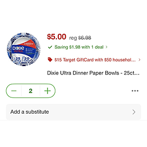 2 for $5 select Dixie disposable tableware