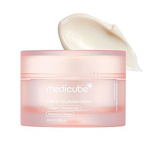 Medicube Triple Collagen Cream - Hydrating; Firming Moisturizer with Hyaluronic Acid, Premium Elastin, Shea Butter - Wrinkle Care; Boosts Elasticity - Korean Skincare