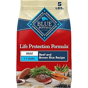 [SnS, AC] $6.12 | 5 lbs. Blue Buffalo Life Protection Formula Beef & Brown Rice Adult Dry Dog Food at Amazon