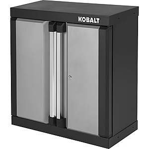 Kobalt 28-in W x 28-in H x 12.5-in D Wall-mounted Steel Garage Cabinet in Silver $159