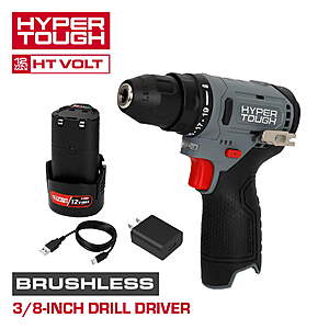 Hyper Tough 12V Brushless Cordless Drill Driver w/ 1.5Ah Battery $22.97 + Free Shipping w/ Walmart+ or on $35+