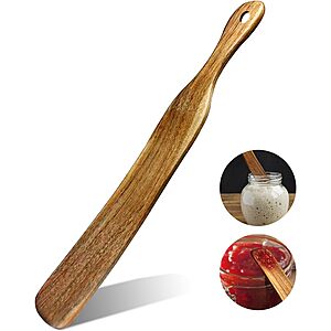 Solvora 11" Skinny Spurtle Sourdough Shovel Spatula, Natural Acacia Wood $2.99 + Free Shipping w/ Prime or on $35+