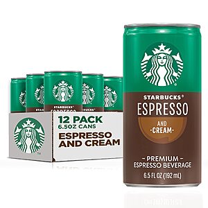 Starbucks Espresso & Cream, 6.5 Fl Oz Cans (Pack of 12) $12.90