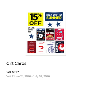 Dollar General - 15% off of guft cards - Academy, Roblox, Doordash, Cinemark, AMC, Sonic, Zaxbys