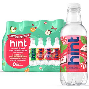 [S&S]12 Pack 16 Fl Oz Hint Fruit-Infused Bottled Water Winter Variety Pack $10.89 + Free S&H w/ Prime or $35+