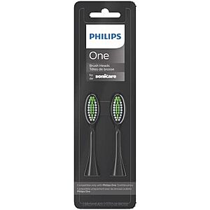 2-Count Philips One by Sonicare Brush Heads (Shadow Black) $6.17 w/ S&S + Free Shipping w/ Prime or on orders over $35