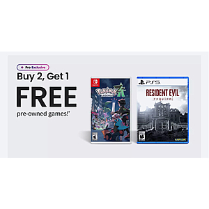 Gamestop Pro Rewards members - Buy 2 get 1 free pre-owned games