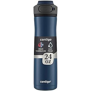 [AC] $28.49* | 2 × 24-Oz Contigo Cortland Chill 2.0 Stainless Steel Water Bottle (Blueberry) ($14.24 each) at Amazon