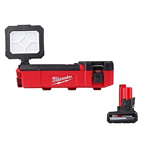 Milwaukee M12 12-Volt Lithium-Ion Cordless PACKOUT Flood Light w/USB Charging & 5. 0Ah Battery $129