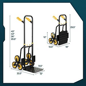 $100 FS Target by COSTWAY Stair Climber Hand Truck with Telescoping Handle and Rubber Wheels 350 Lb Capacity