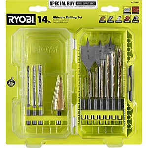$8.2: RYOBI Ultimate Drilling Set (14-Pieces) at HomeDepot
