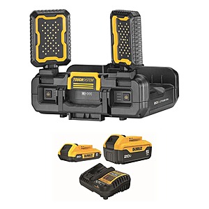DEWALT TOUGHSYSTEM 2.0 FLEX VOLT 20V/60V Cordless 4000 Lumen LED Adjustable Folding Panel Work Light with 5 Ah & 2 Ah Batteries $208