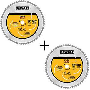 DEWALT FLEXVOLT 12 in. 60-Teeth Carbide-Tipped Miter Saw Blade (2-Pack) $63.43