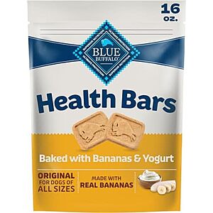 [SnS, AC] $3.25* | 16-oz Buffalo Health Bars Crunchy Oven-Baked Dog Biscuits (Bananas & Yogurt) at Amazon