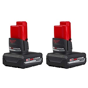 Milwaukee M12 12-Volt Lithium-Ion XC High Output 5 Ah Battery (2-Pack) $136