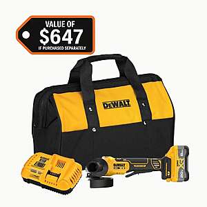 20V MAX Lithium-Ion Cordless 4-1/2 in. - 5 in. Angle Grinder Kit with 8.0 Ah Battery, Charger and Kit Bag $232